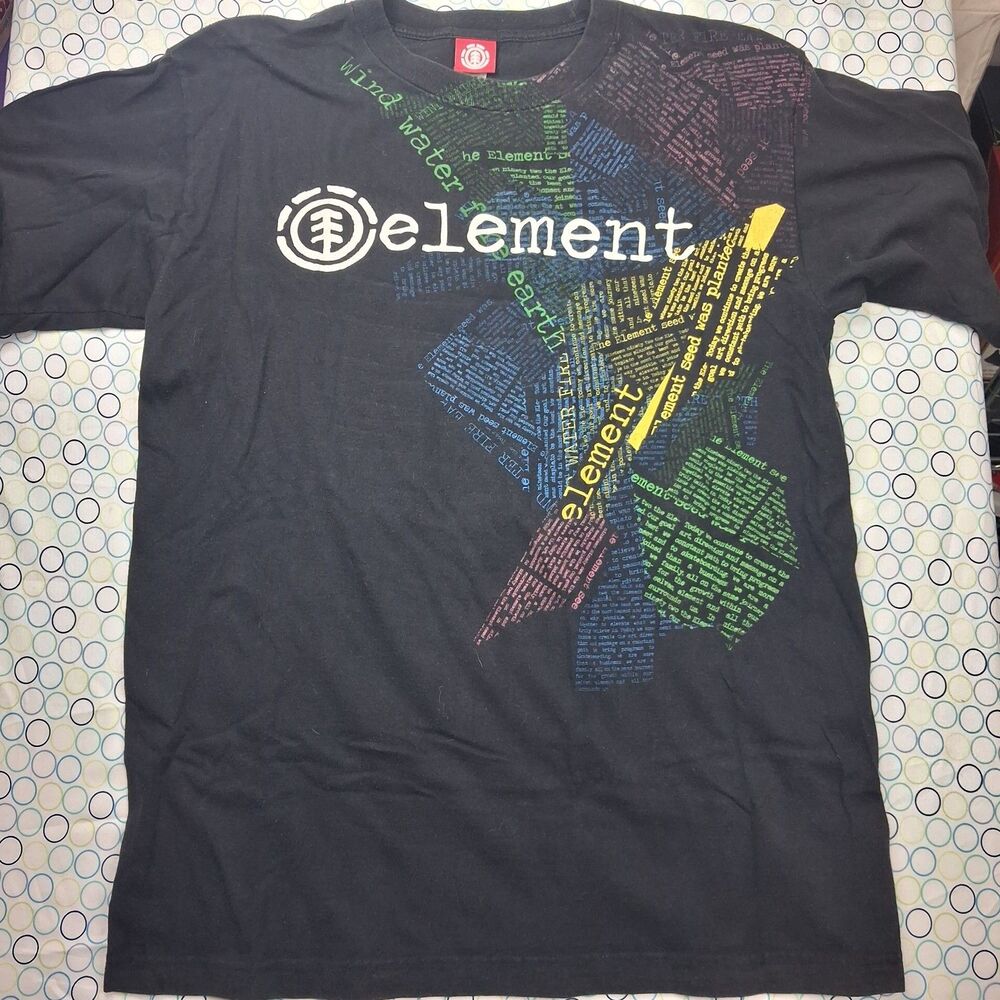 Vintage Element T-shirt Men's L Black Graphic